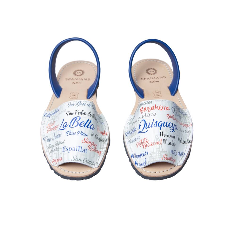 Leather Flat Sandals Vintage Blue | Handmade in Spain | Lightweight Sole